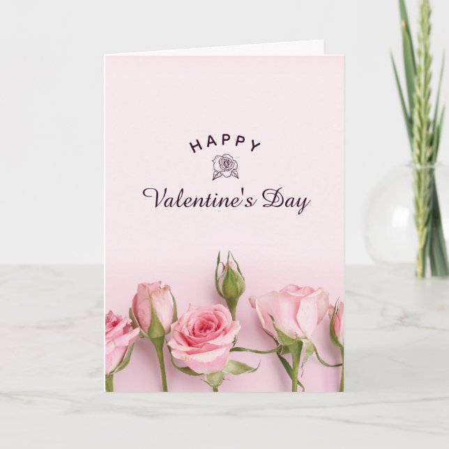 Tarjeta Feliz día de San Valentín moderno rosa (Anverso)
