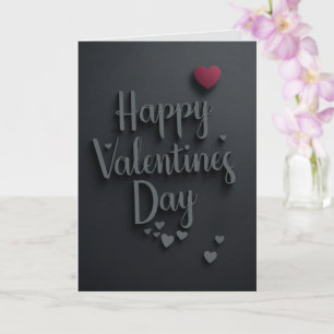 Tarjeta Feliz día de San Valentín Negro Majestuoso Elegant