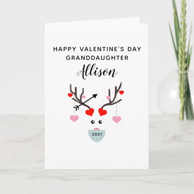 Tarjeta Feliz Día de San Valentín Nieta Personalizado (Anverso)
