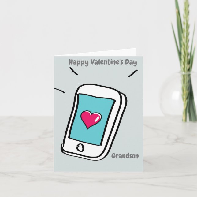 Tarjeta Feliz día de San Valentín nieto (Anverso)