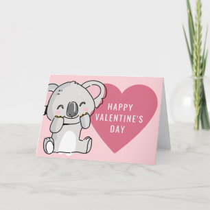 Tarjeta Feliz día de San Valentín   Oso Koala Lindo