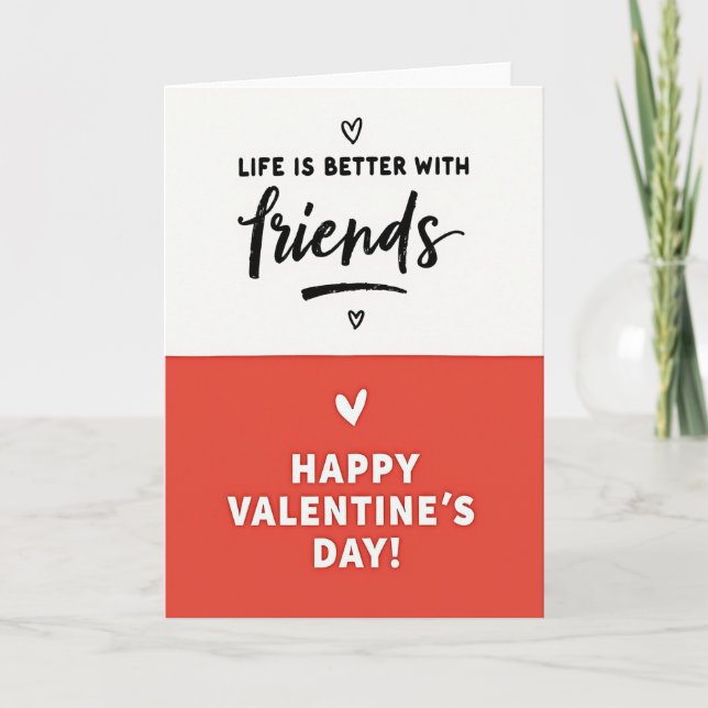 Tarjeta Feliz Día de San Valentín para Amigas (Anverso)