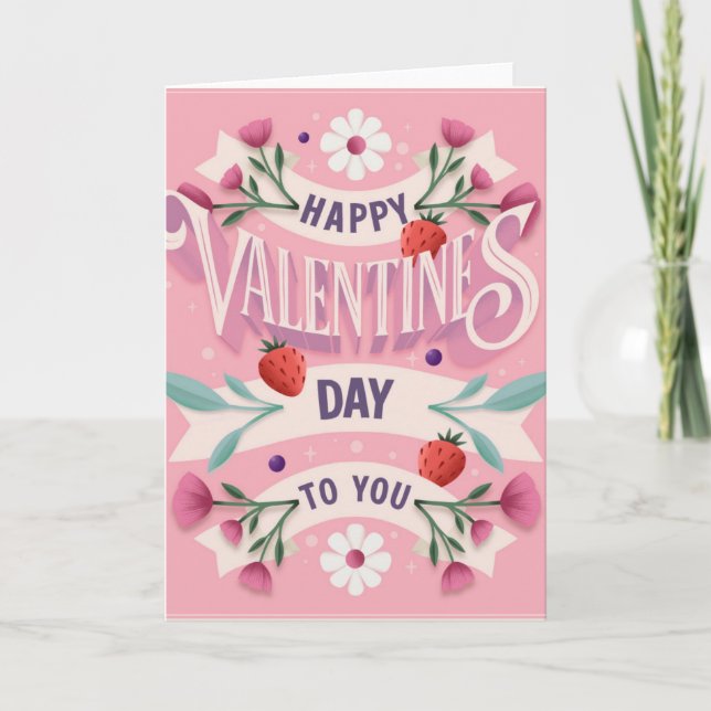 Tarjeta Feliz Día de San Valentín para ti (Anverso)