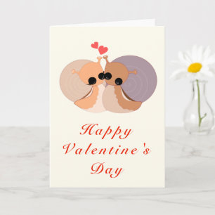 Tarjeta Feliz Día de San Valentín Pareja Caracoles
