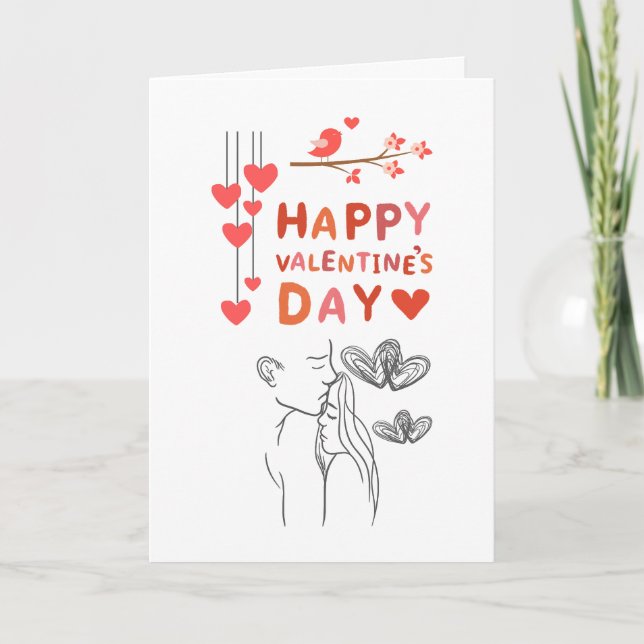 Tarjeta Feliz Día de San Valentín – Pareja Romántica (Anverso)