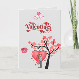 Tarjeta Feliz día de San Valentín – Pareja romántica 