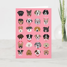 Tarjeta Feliz Día de San Valentín Patrón de Cara de Perro