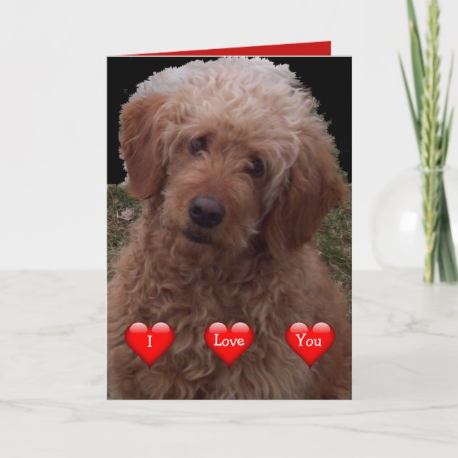 Tarjeta Feliz Día de San Valentín - Perro más lindo del mu (Anverso)
