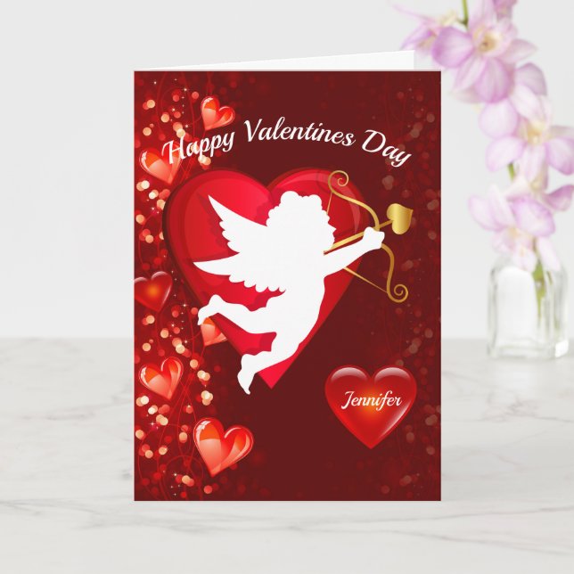 Tarjeta Feliz Día de San Valentín Personalizar Nom (Orquídea)