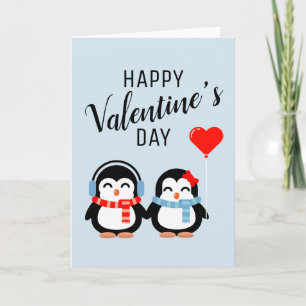 Tarjeta Feliz Día de San Valentín   Pingüinos De Cutie Pie
