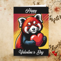 Feliz Día de San Valentín | Pop Art Red Panda