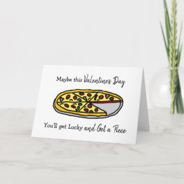 Tarjeta Feliz día de San Valentín Puntería de Pizza Coquet