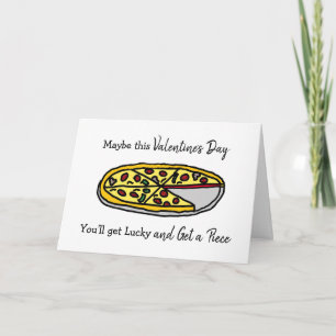 Tarjeta Feliz día de San Valentín Puntería de Pizza Coquet
