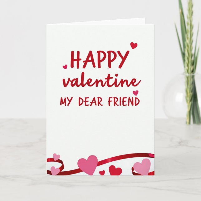 Tarjeta Feliz Día de San Valentín Querido Amigo (Anverso)