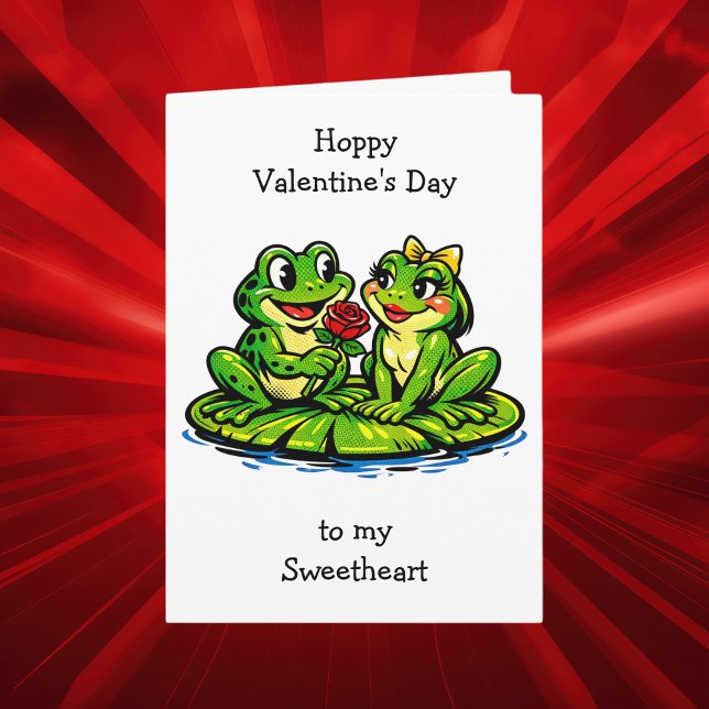 Tarjeta Feliz día de San Valentín | Ranas Retro (Subido por el creador)