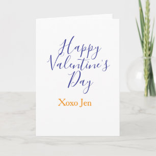 Tarjeta Feliz día de San Valentín rosa morado xoxo amor no