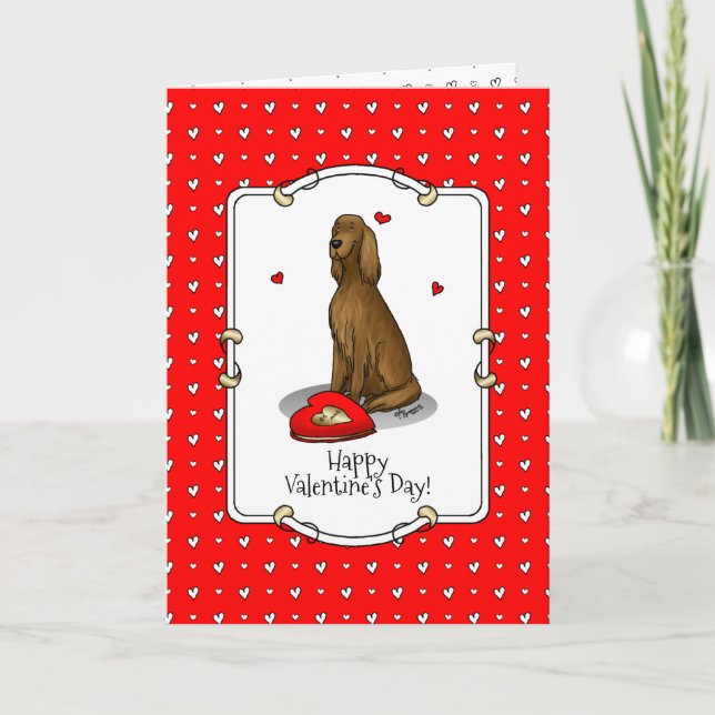 Tarjeta Feliz Día de San Valentín sé mi irlandés Setter (r (Anverso)