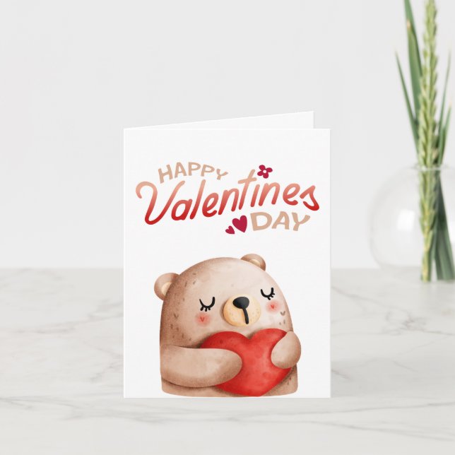 Tarjeta Feliz Día de San Valentín te amo mucho (Anverso)
