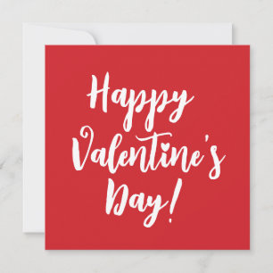 Tarjeta Feliz Día de San Valentín tipografía roja moderna