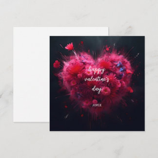 Tarjeta Feliz Día de San Valentín - Vibrante corazón rosad