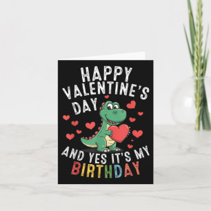Tarjeta Feliz Día De San Valentín Y Sí, Es Mi Nacimiento