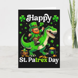 Tarjeta Feliz día de St Pat-rex St Patricks Day Leprechaun