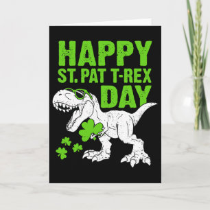 Tarjeta Feliz día de St Pat Trex Día de San Patricio Dinos