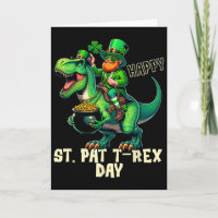 Feliz día de St. Pat Trex Dinosaurio Niño pequeño