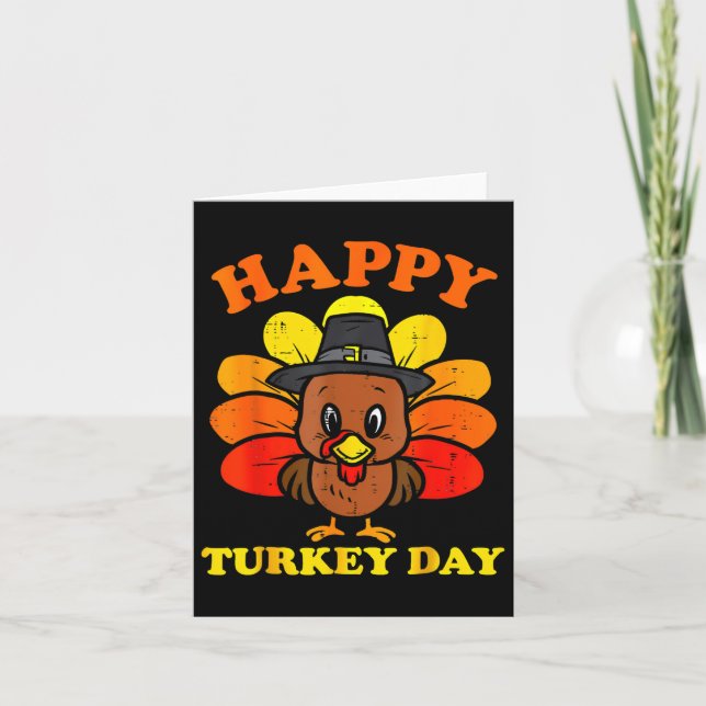 Tarjeta Feliz Día de Turquía, camisas aburridas, pequeño a (Anverso)