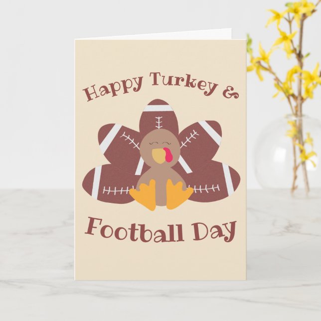 Tarjeta Feliz Día De Turquía Y Fútbol (flor amarilla)