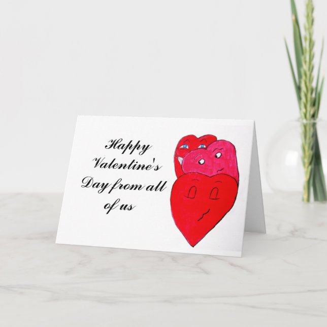 TARJETA FELIZ DÍA DE VALENTINAS DE TODOS NOSOTROS (Anverso)