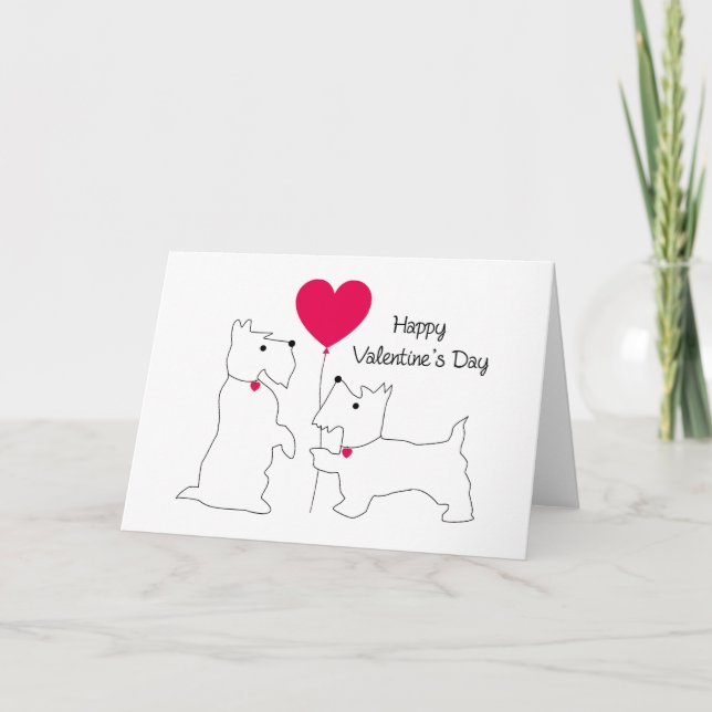 Tarjeta FELIZ DÍA DE VALENTINE | Westies Doggies (Anverso)
