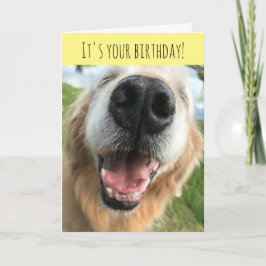 Tarjeta Feliz Día del Aniversario del Perro de Golden Retr