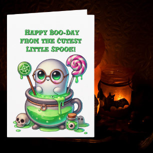 Tarjeta Feliz Día del Boo Cute Fotos Fantasma Halloween