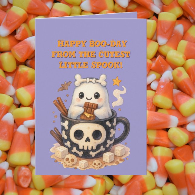 Tarjeta Feliz Día del Boo Cute Fotos Fantasma Halloween (Subido por el creador)