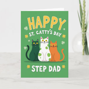 Tarjeta Feliz Día del Gato con Rayas para Padrastr