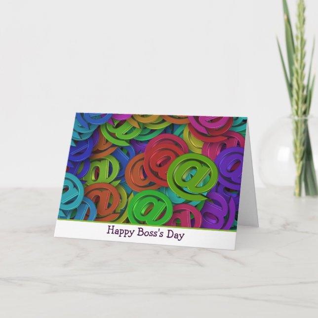 Tarjeta Feliz Día del Jefe con el signo de @ ampersat (Anverso)