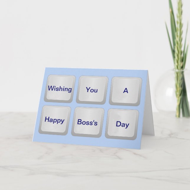 Tarjeta Feliz Día del Jefe con texto de teclado y personal (Anverso)