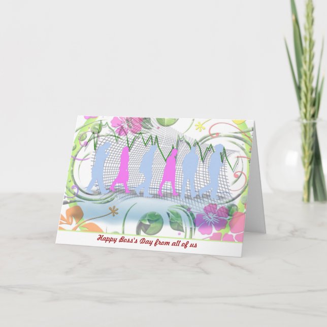 Tarjeta Feliz Día del Jefe con todos nosotros (Anverso)