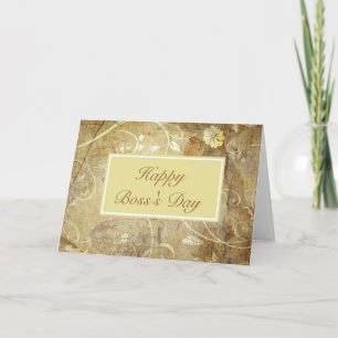 Tarjeta Feliz Día del Jefe para la jefa con flores
