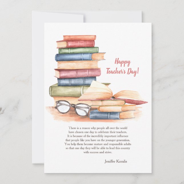 Tarjeta Feliz Día del Maestro (Anverso)