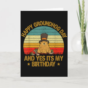 Tarjeta Feliz Día del Marmota Amantes Disfraz Chicos Chica