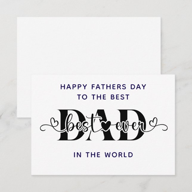 Tarjeta Feliz Día del Padre a lo mejor (Anverso / Reverso)
