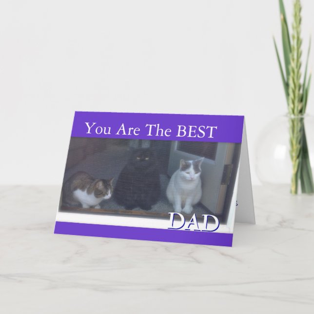 Tarjeta Feliz Día del Padre a los gatos (Anverso)