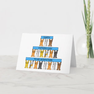 Tarjeta Feliz día del padre a los gatos Personalizados del