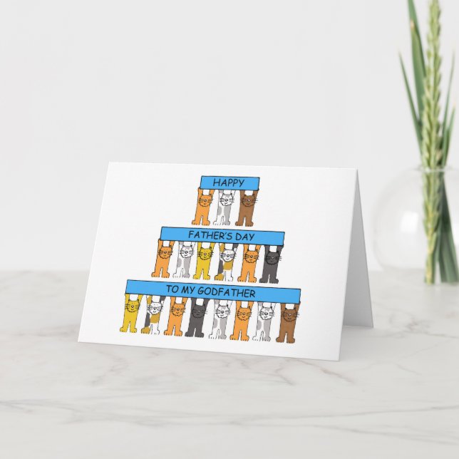 Tarjeta Feliz día del padre a los gatos Personalizados del (Anverso)