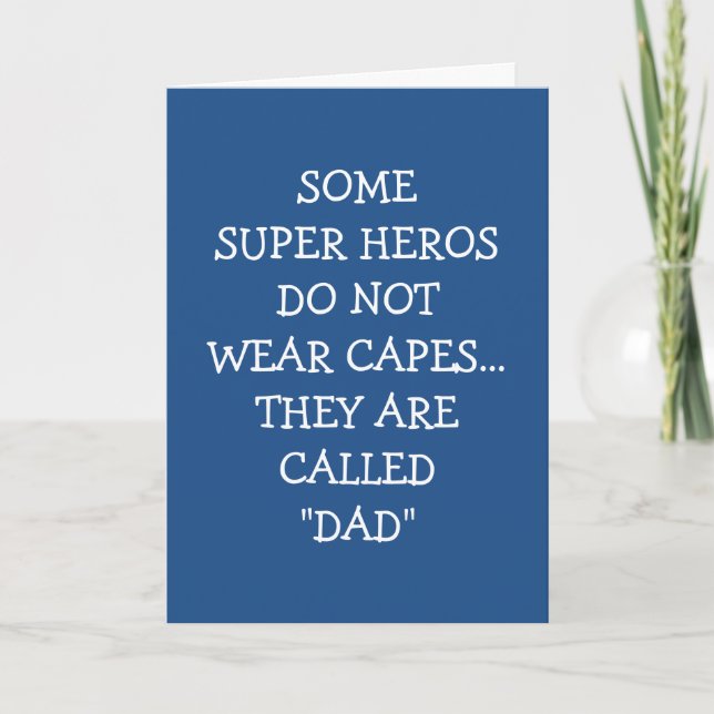 TARJETA FELIZ DÍA DEL PADRE A "MI SUPER HÉROE" PAPÁ (Anverso)