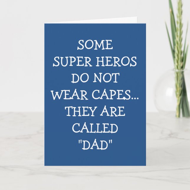 TARJETA FELIZ DÍA DEL PADRE A "MI SUPER HÉROE" PAPÁ (Anverso)