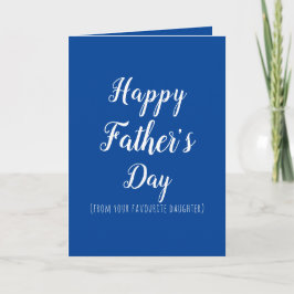 Tarjeta Feliz Día del Padre a papá divertido hija favorita