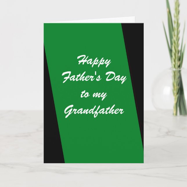 Tarjeta Feliz Día del Padre, abuelo, banda verde (Anverso)